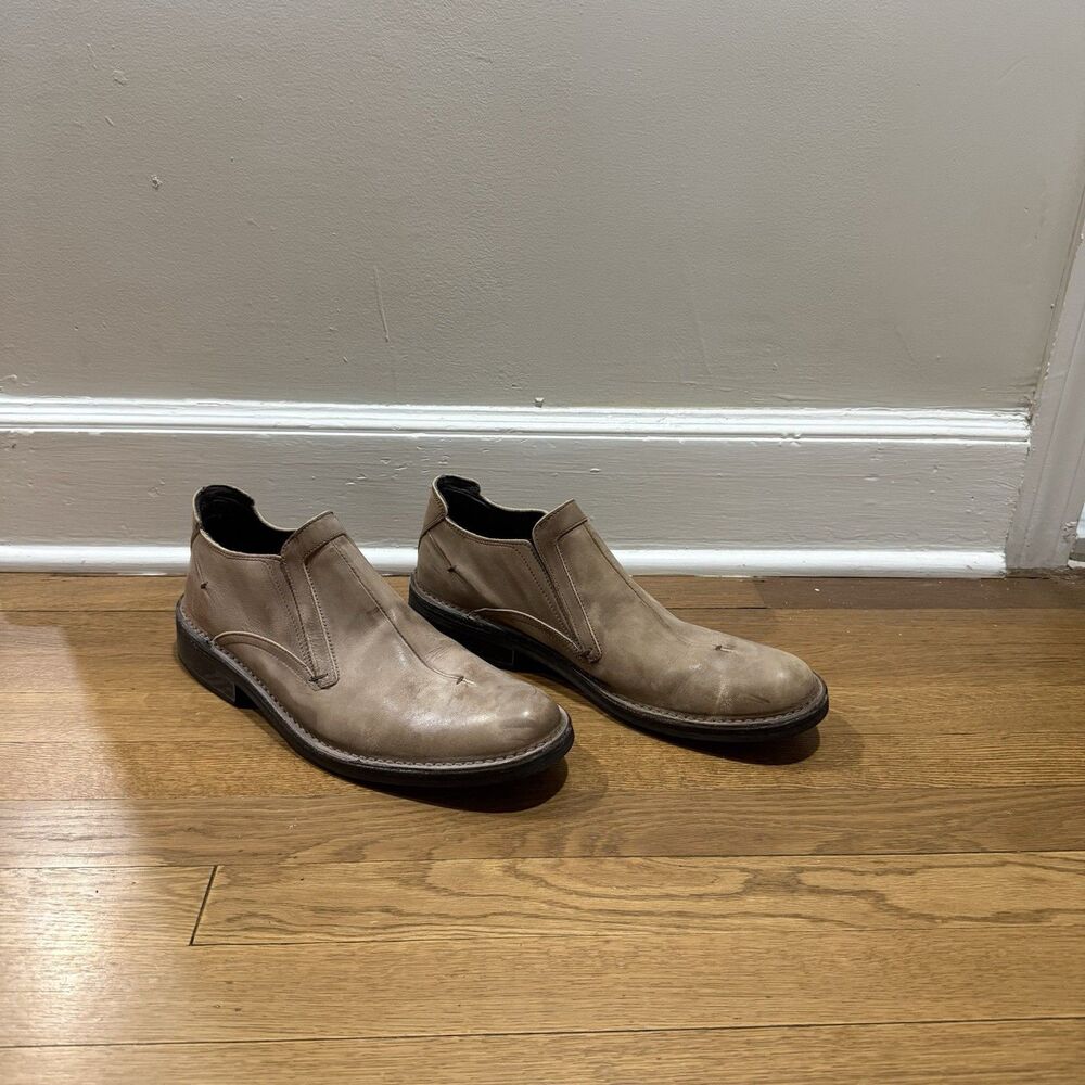 DONALD J PLINER Lazaro Distress Leather Slip on Loafer Shoe Men 12 Tan Cobbler